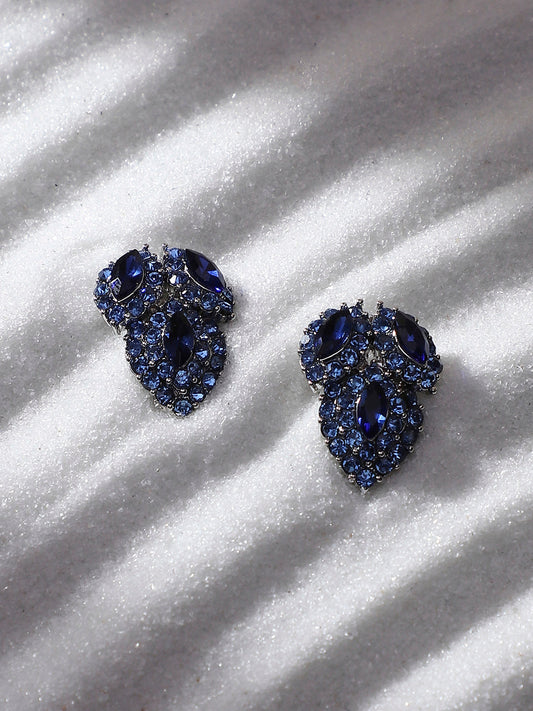 Silver-Plated Leaf Shaped Stud Earrings