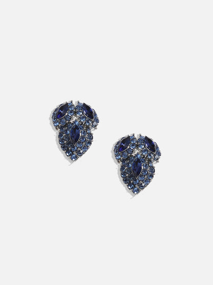 Silver-Plated Leaf Shaped Stud Earrings