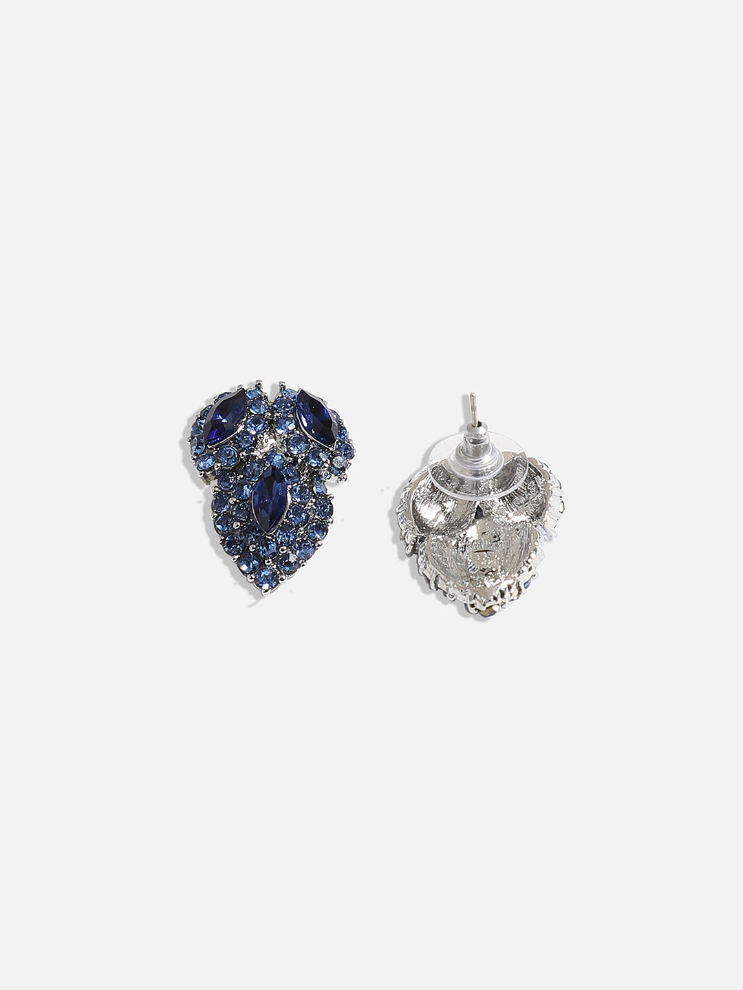 Silver-Plated Leaf Shaped Stud Earrings
