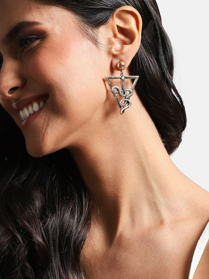 Gold-Plated Contemporary Drop Earrings