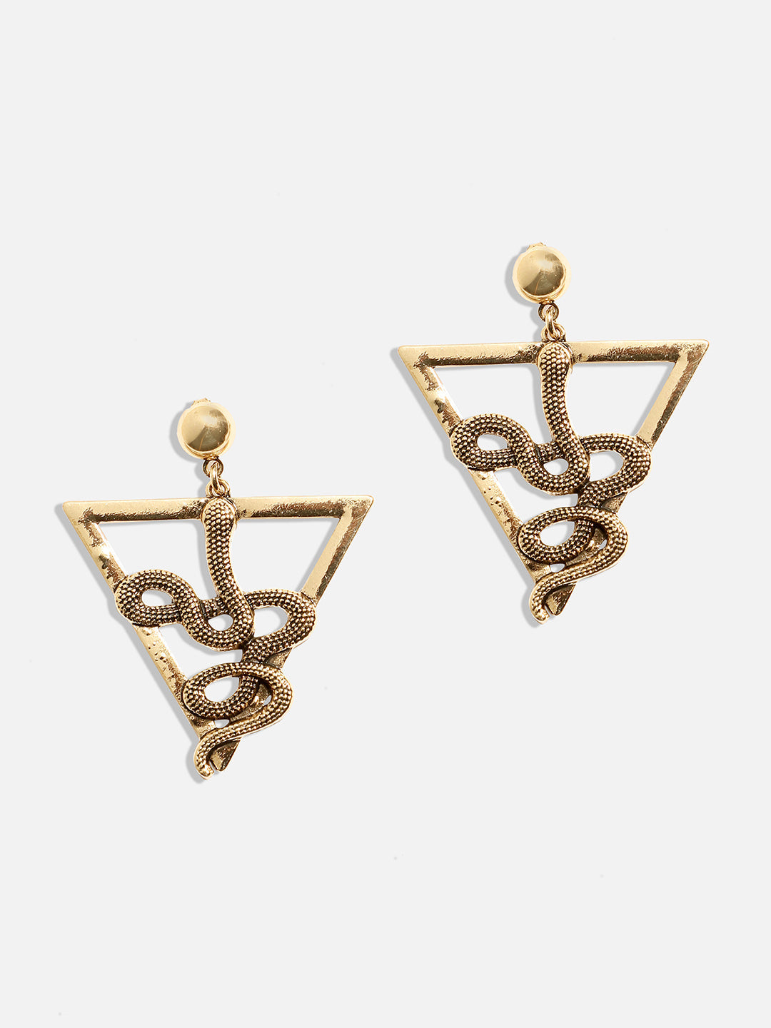 Gold-Plated Contemporary Drop Earrings