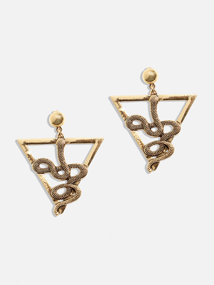 Gold-Plated Contemporary Drop Earrings