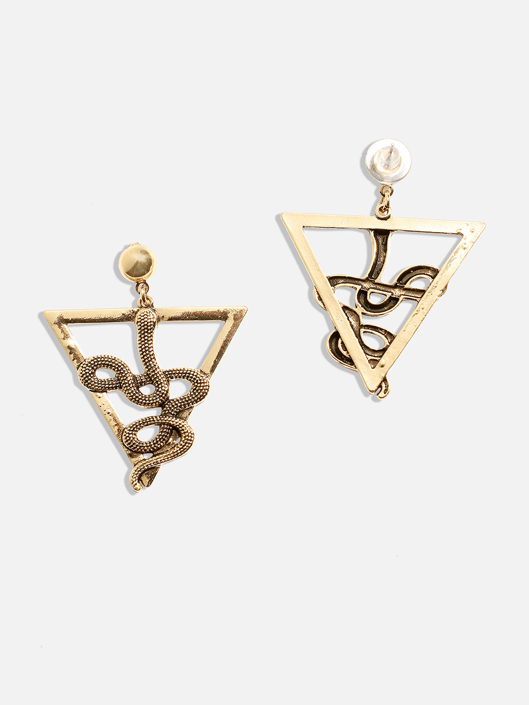 Gold-Plated Contemporary Drop Earrings