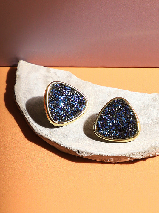 Gold-Plated Triangular Studs Earrings