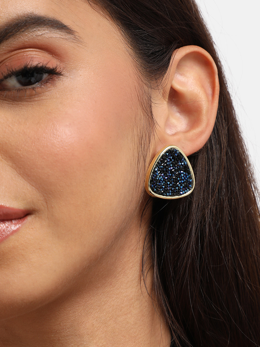 Gold-Plated Triangular Studs Earrings