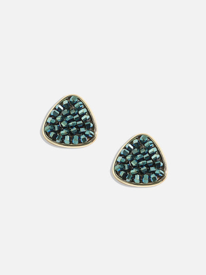 Gold Plated Triangular Shaped Stud Earrings