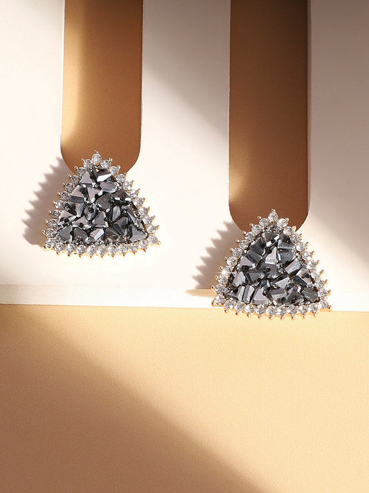 Silver-Plated Contemporary Stud Earrings