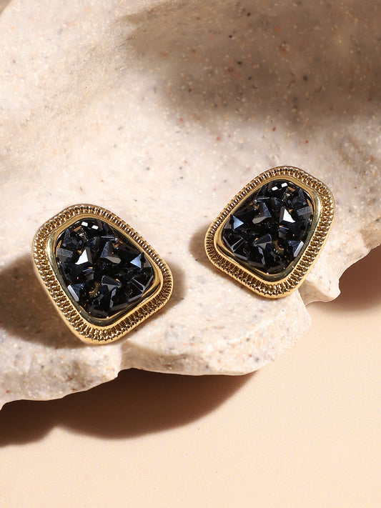 Gold Plated Contemporary Stud Earrings