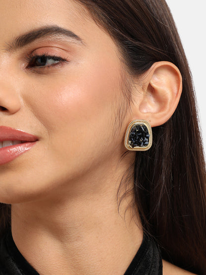 Gold Plated Contemporary Stud Earrings