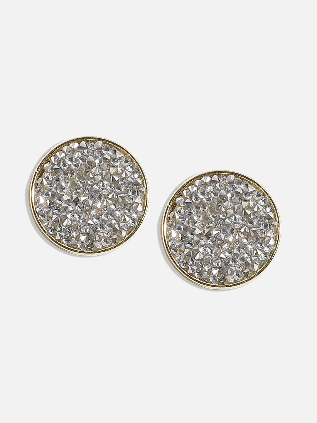 Gold-Plated Alloy Artificial Stones Studs Earrings