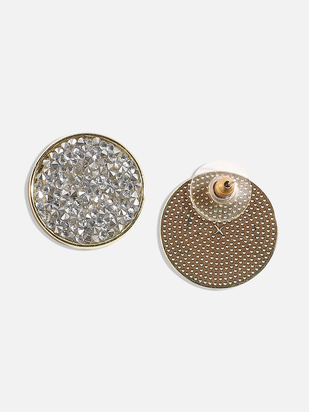 Gold-Plated Alloy Artificial Stones Studs Earrings