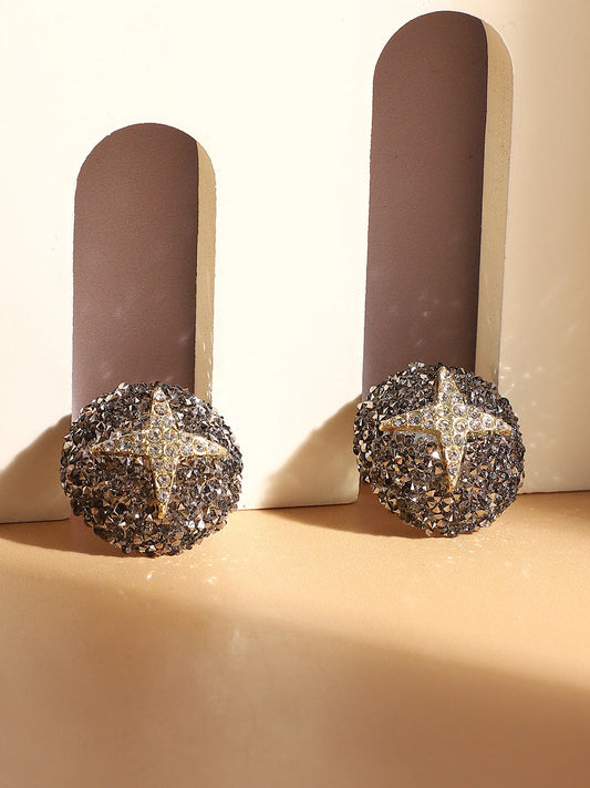 Gold-Plated Contemporary Stud Earrings