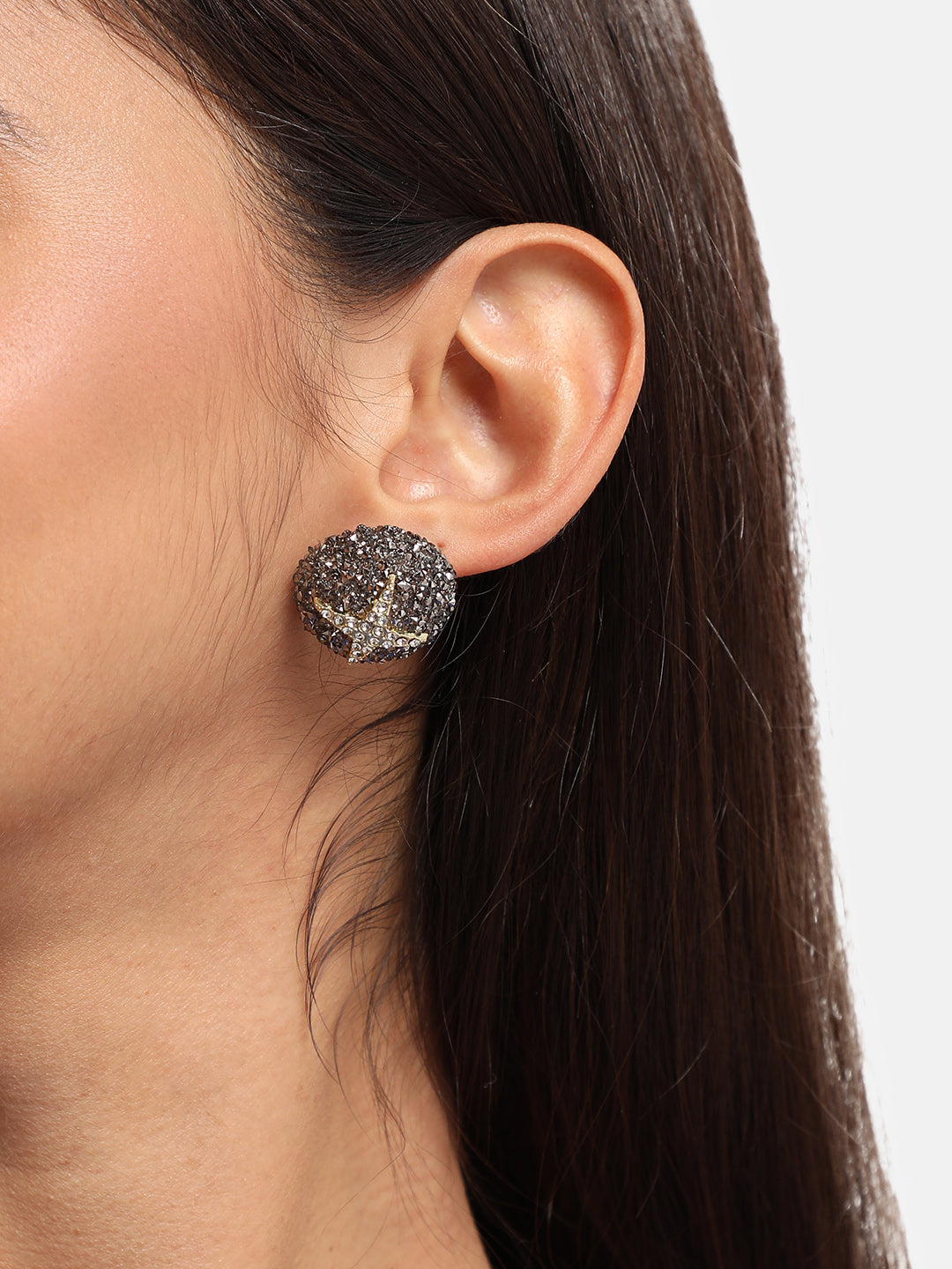 Gold-Plated Contemporary Stud Earrings