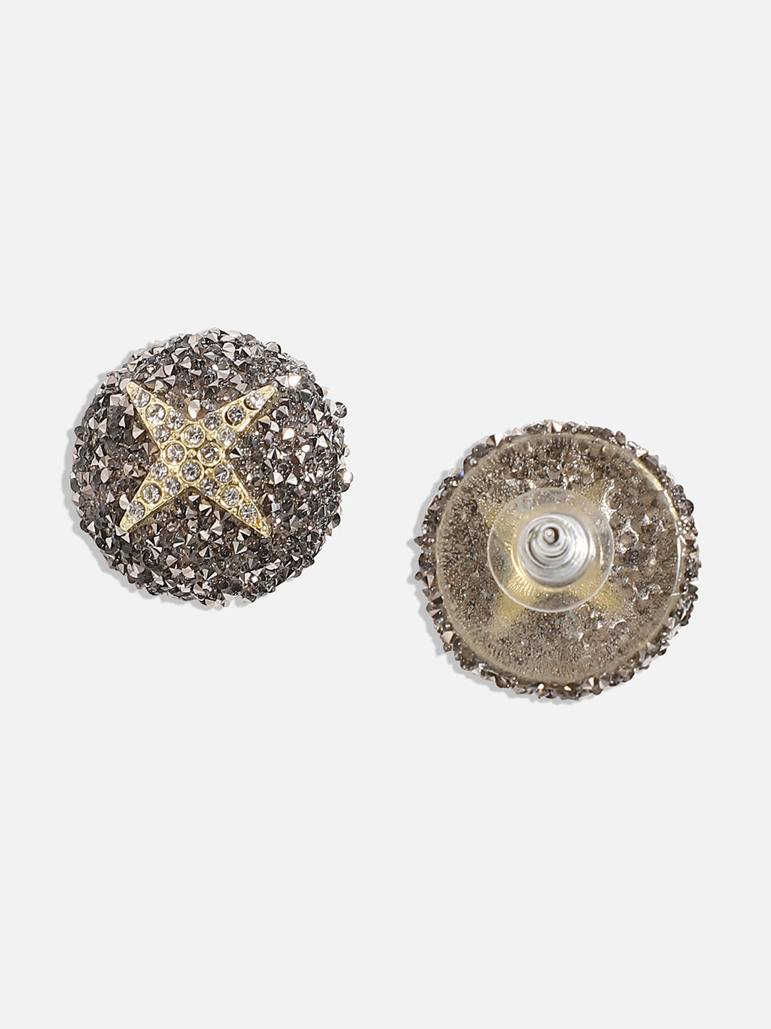 Gold-Plated Contemporary Stud Earrings