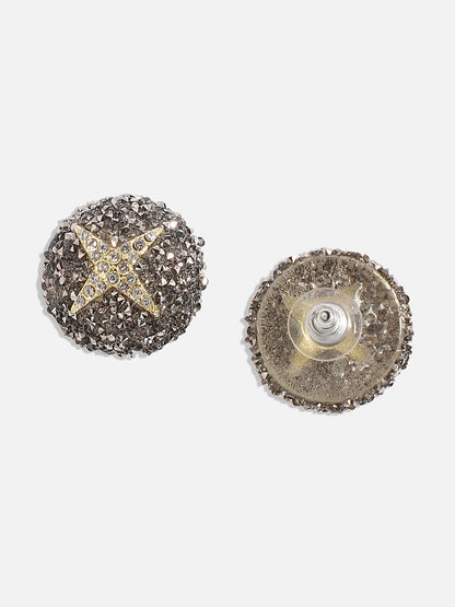 Gold-Plated Contemporary Stud Earrings
