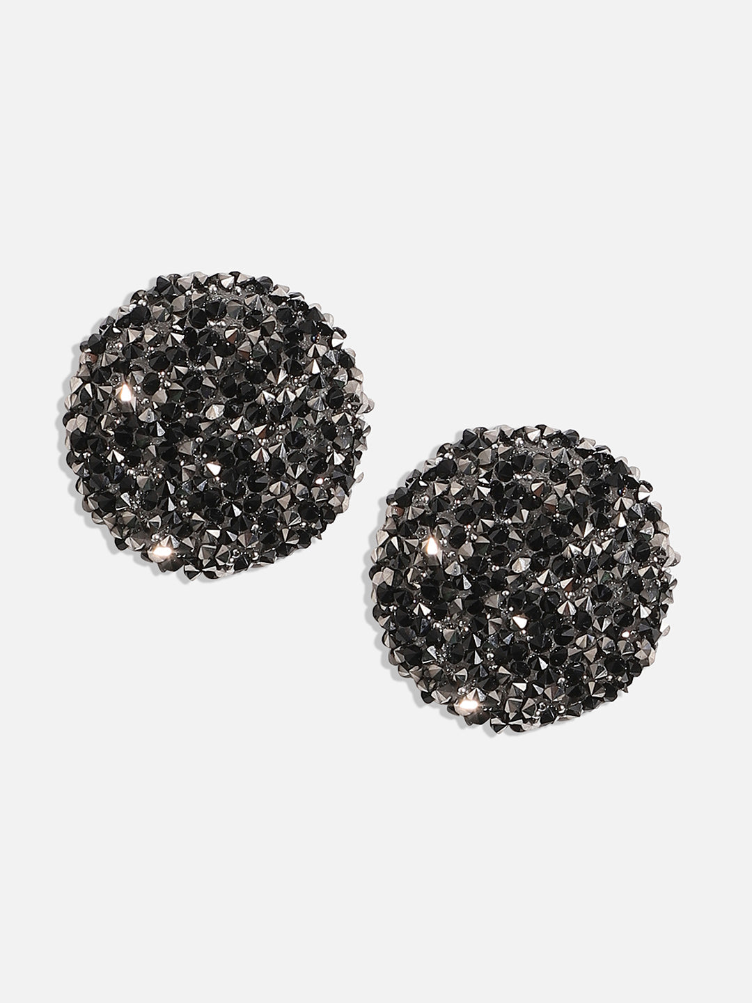 Silver-Plated Artificial Stones Studs Earrings