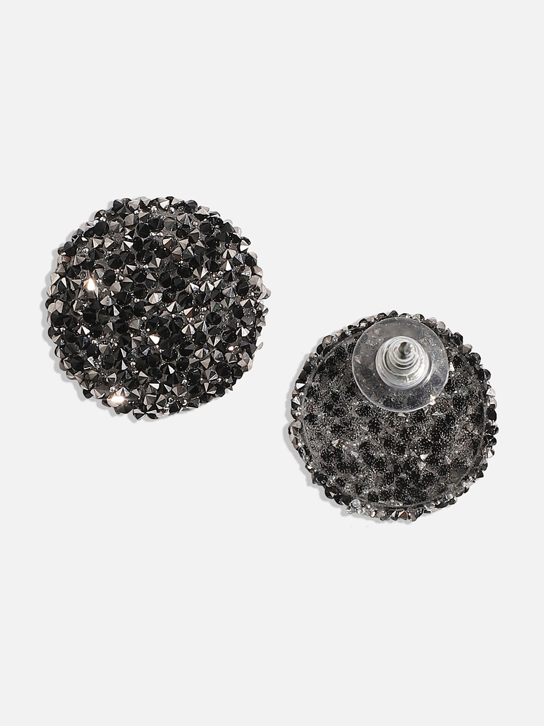 Silver-Plated Artificial Stones Studs Earrings