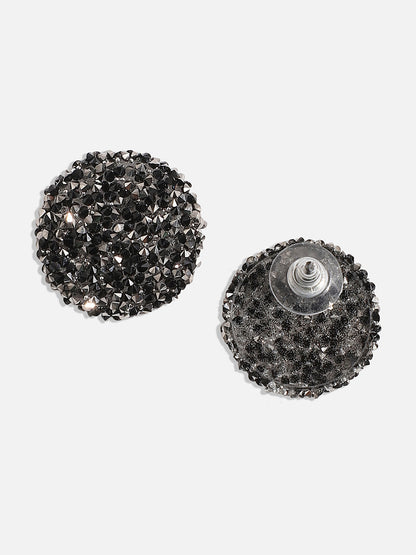 Silver-Plated Artificial Stones Studs Earrings