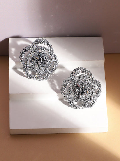 Silver-Plated Contemporary Stud Earrings