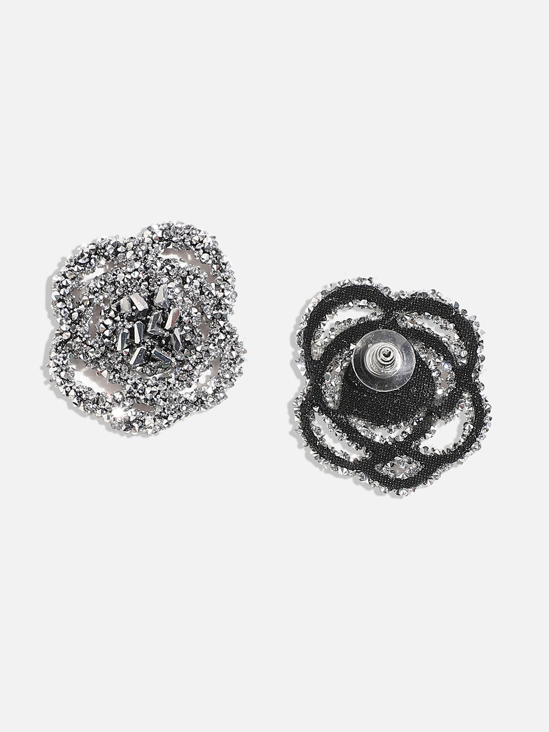 Silver-Plated Contemporary Stud Earrings