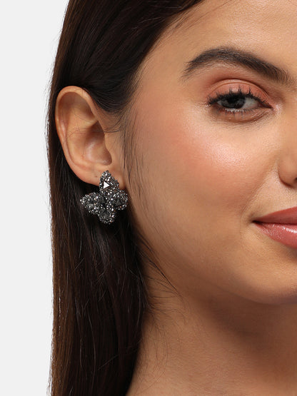 Silver-Plated Contemporary Stud Earrings