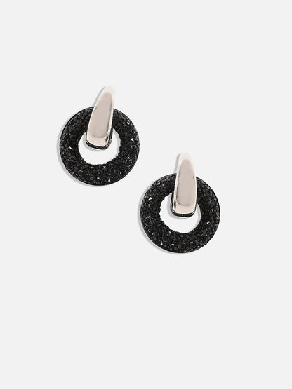 Silver-Plated Contemporary Hoop Earrings
