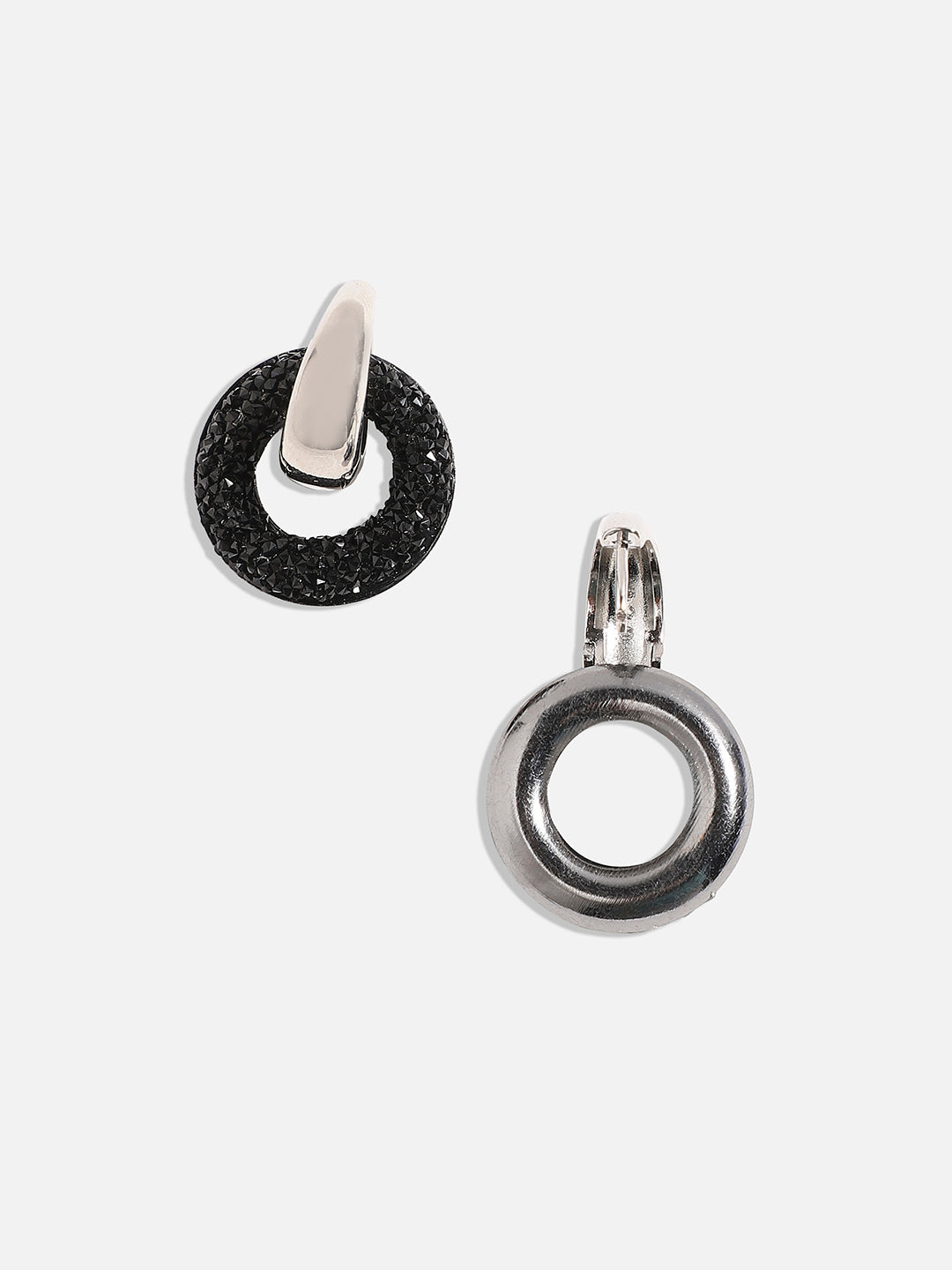 Silver-Plated Contemporary Hoop Earrings