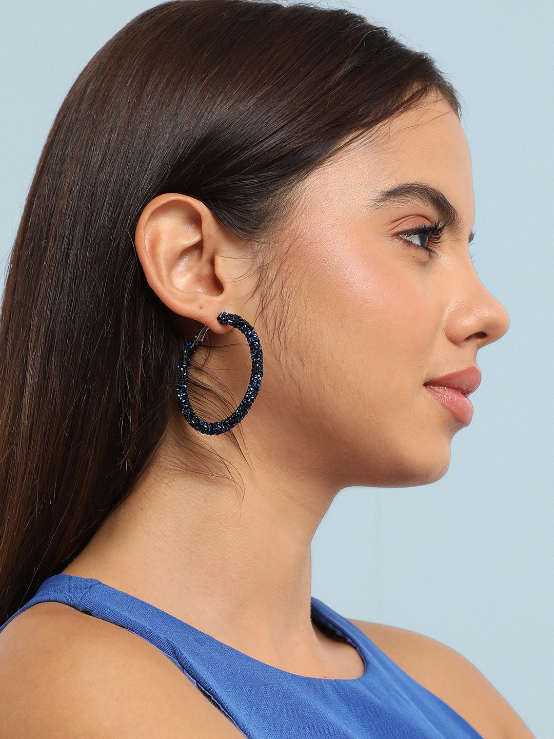 Silver-Plated Contemporary Hoop Earrings