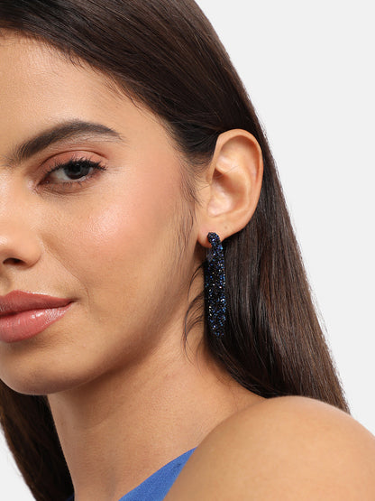 Silver-Plated Contemporary Hoop Earrings