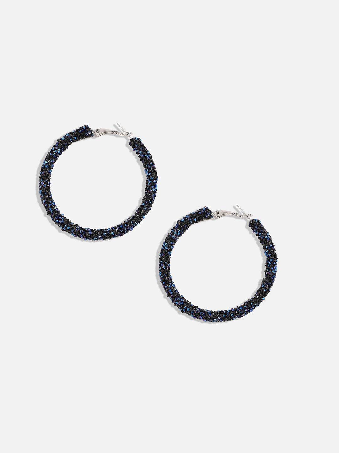 Silver-Plated Contemporary Hoop Earrings