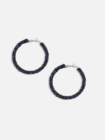 Silver-Plated Contemporary Hoop Earrings