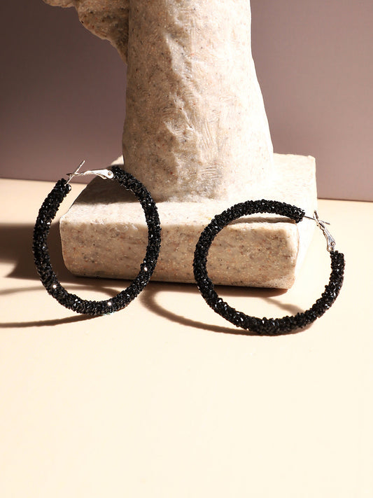 Silver-Plated Contemporary Hoop Earrings