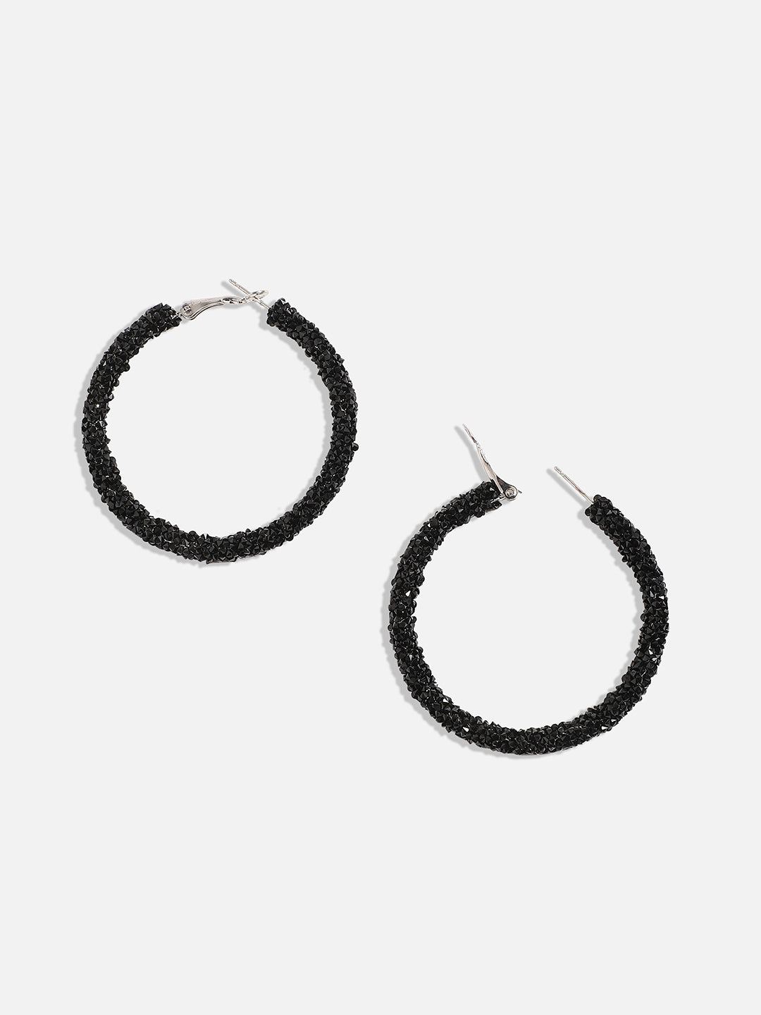 Silver-Plated Contemporary Hoop Earrings