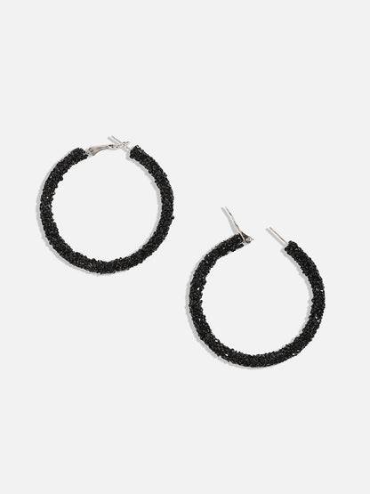 Silver-Plated Contemporary Hoop Earrings