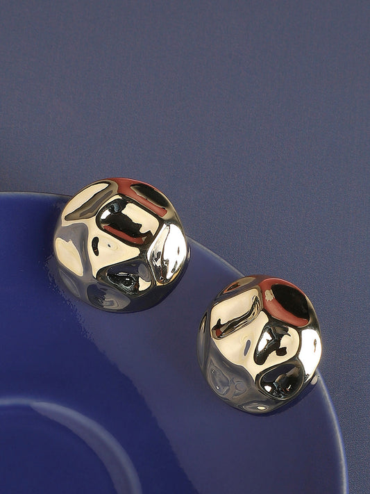 Gold-Plated Contemporary Studs Earrings