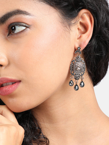 Gold-Plated Contemporary Antique Drop Earrings