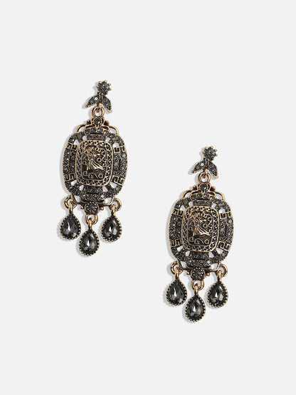 Gold-Plated Contemporary Antique Drop Earrings