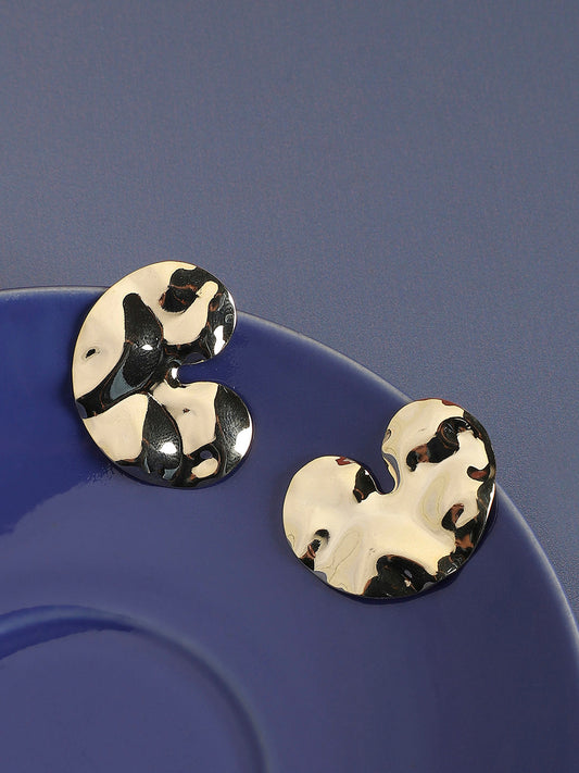 Gold-Plated Contemporary Studs Earrings