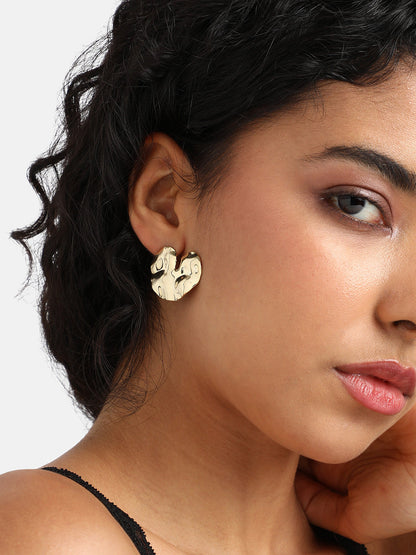 Gold-Plated Contemporary Studs Earrings