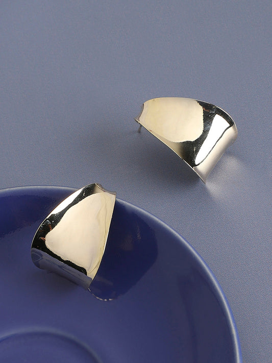Gold-Plated Contemporary Drop Earrings
