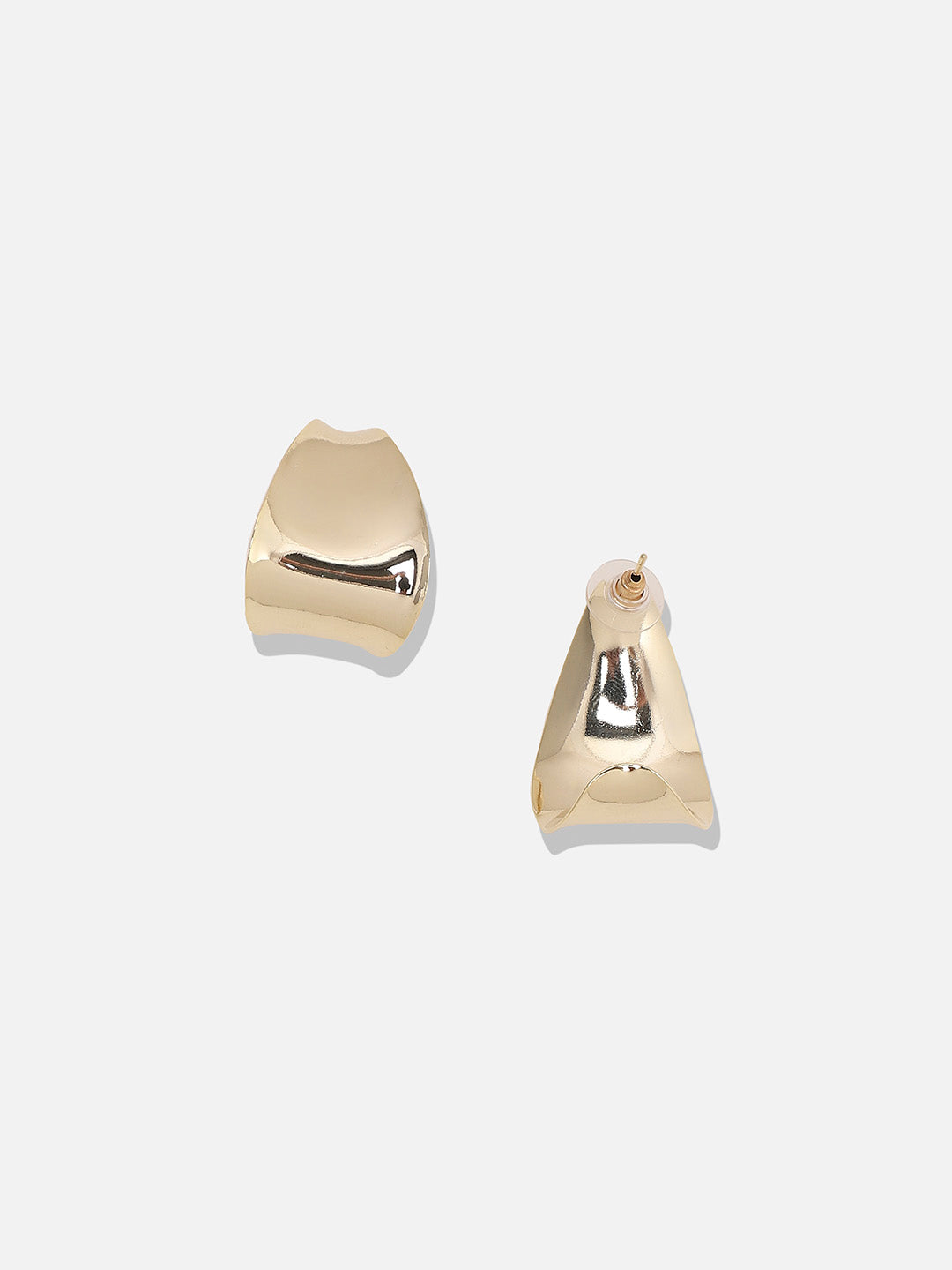 Gold-Plated Contemporary Drop Earrings