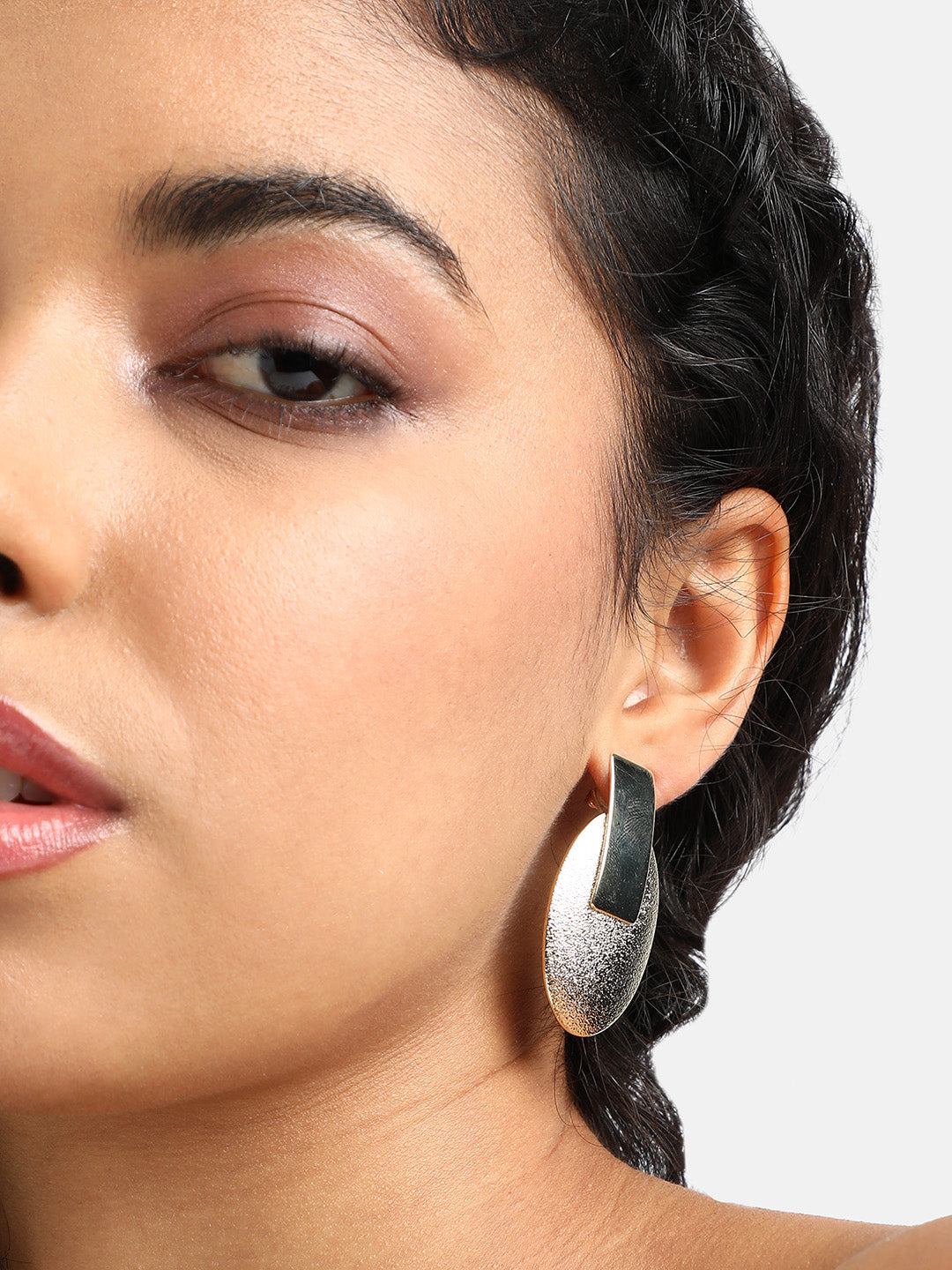 Gold-Plated Geometric-Shaped Drop Earrings