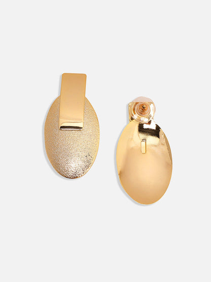 Gold-Plated Geometric-Shaped Drop Earrings