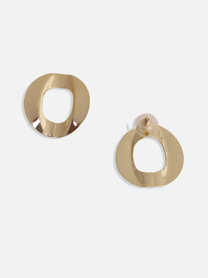 Gold-Plated Circular Studs Earrings