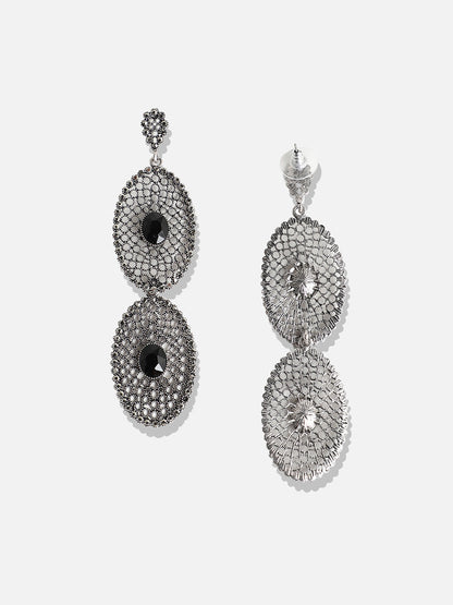 Silver-Plated Contemporary Drop Earrings