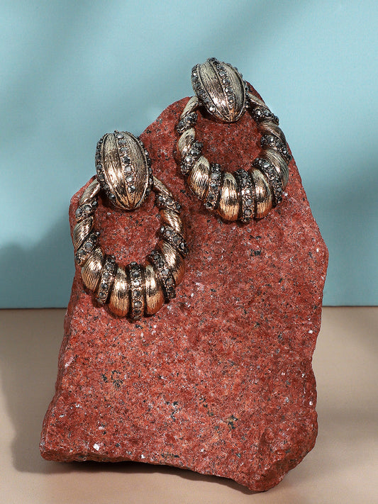 Gold-Plated Contemporary Drop Earrings