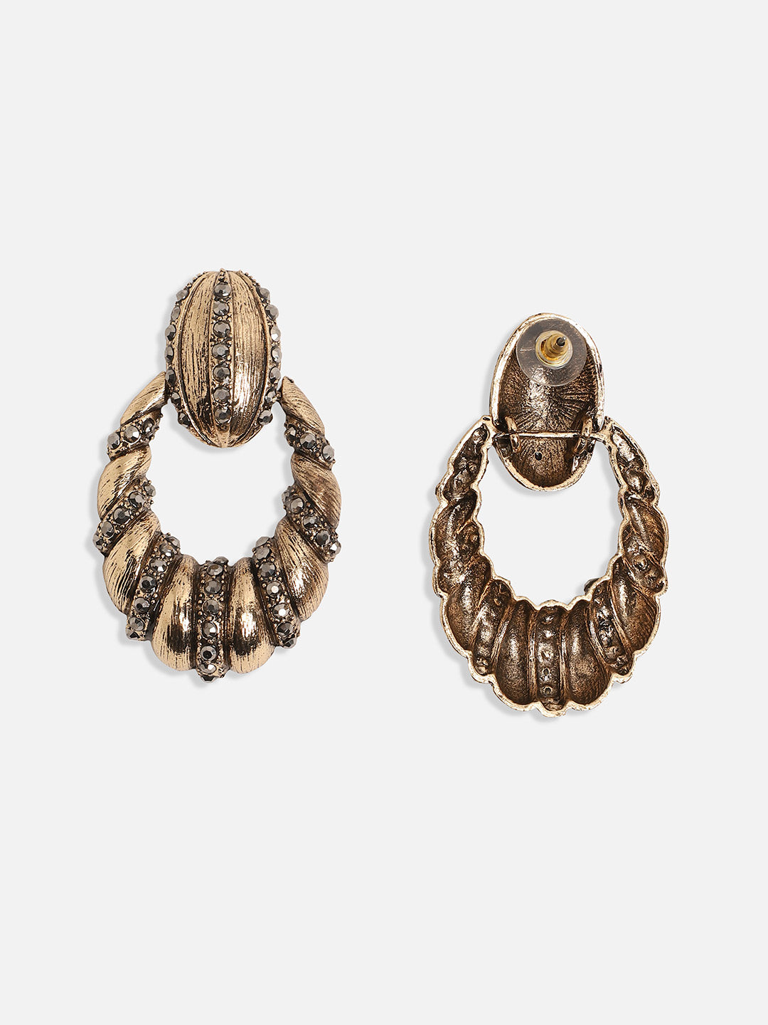 Gold-Plated Contemporary Drop Earrings