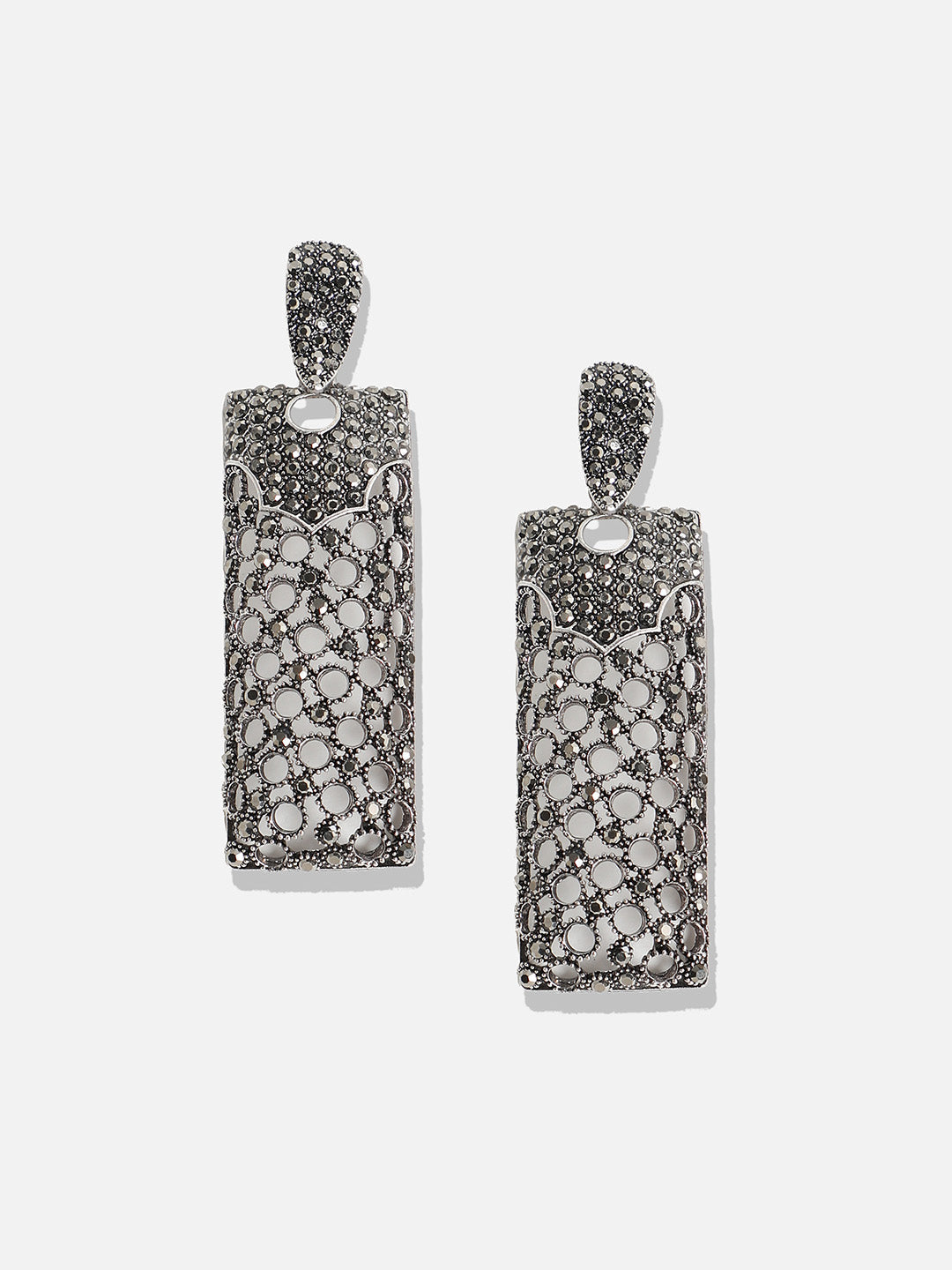Silver-Plated Contemporary Drop Earrings
