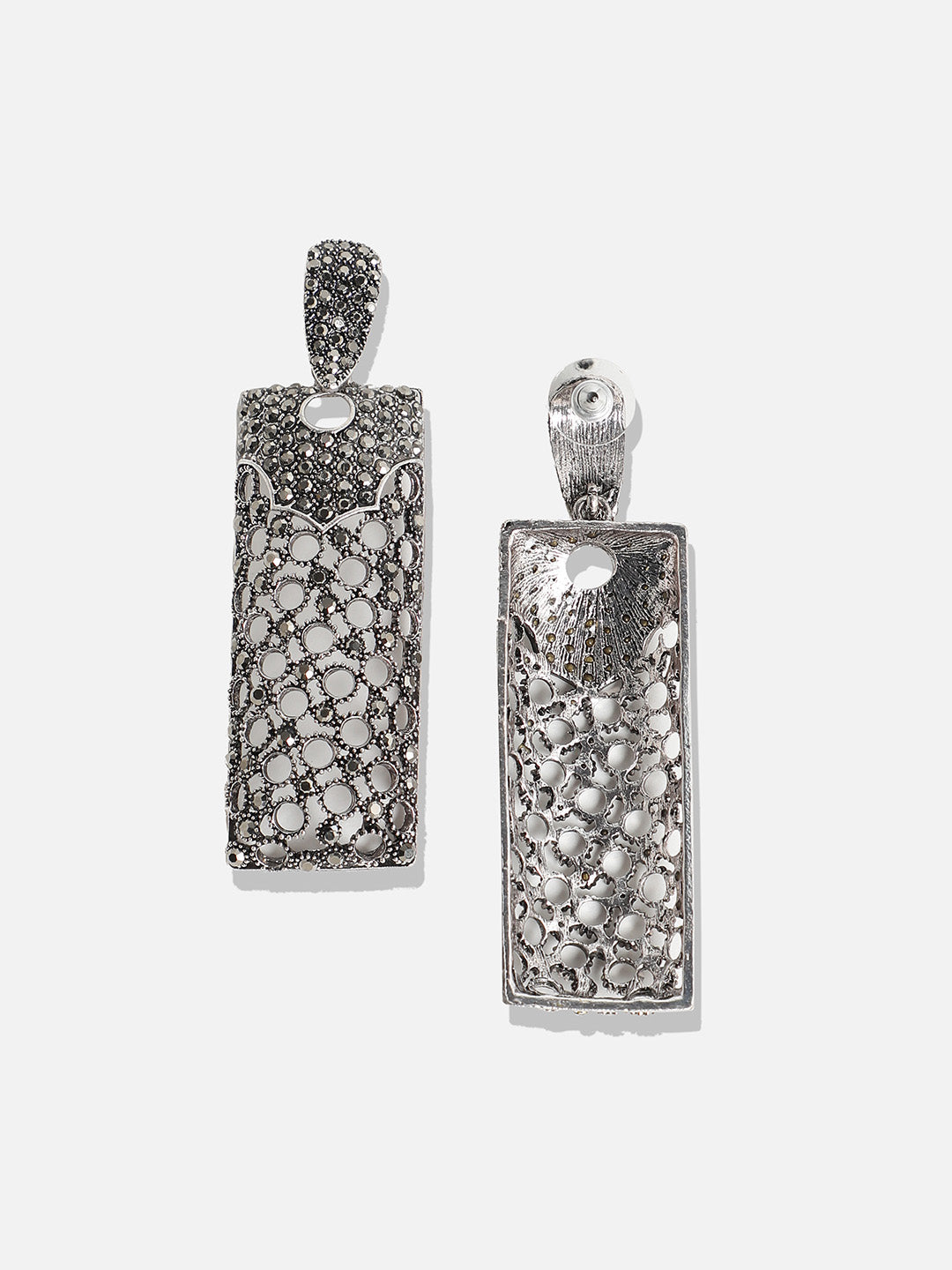 Silver-Plated Contemporary Drop Earrings
