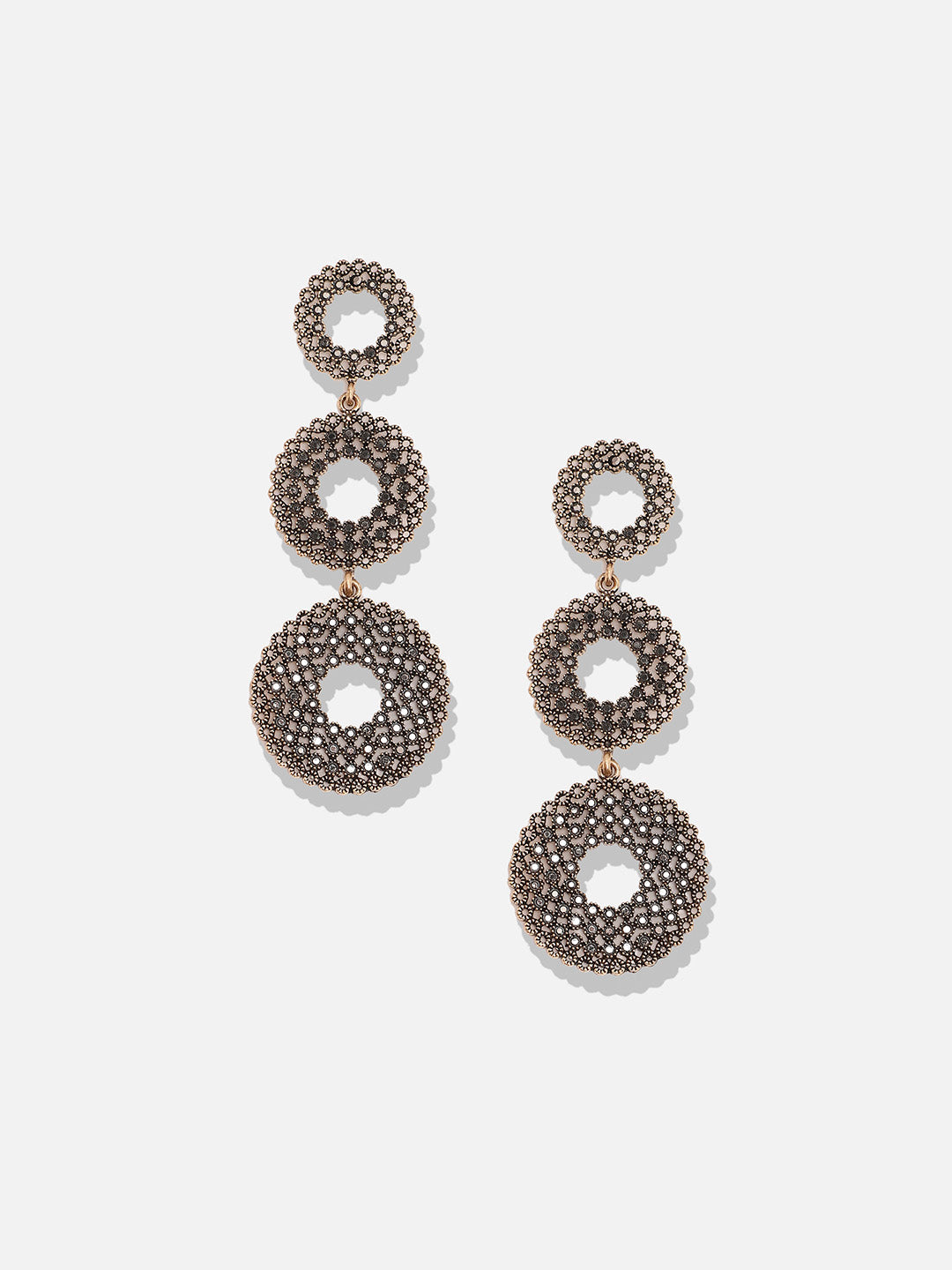 Gold-Plated Circular Drop Earrings